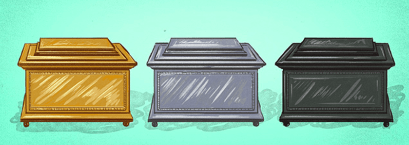 gold silver lead caskets